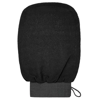 Image of kurkip Exfoliating Mitt Glove, Body Scrub Bath Spa Shower Gloves, Leg Scrubber Soft Korean Exfoliator Exfoliation Wash Mitts for Women &amp; Men (Pack of 1 Black)