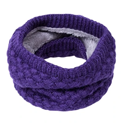 Image of Bluelans® Men Women Winter Thick Knitted Snood Scarf Cosy Woollen Loop Infinity Neck Warmer,9 Colors (Purple)