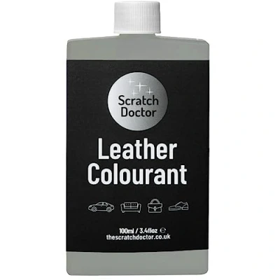 Image of Scratch Doctor Leather Colourant Restore &amp; Repair Faux Vinyl Paint for Furniture Sofas Car Seats Shoes Handbags (Light Grey, 100ml)