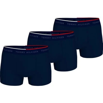 Image of Tommy Hilfiger Men’s 3 Pack Trunks with Stretch, Blue (Desert Sky/Desert Sky), XL