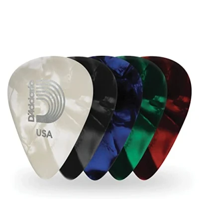 Image of D&#039;Addario Celluloid Guitar Picks Accessories for Acoustic Guitar, Electric Bass Natural Feel, Warm Tone Blue, Heavy, 10 pack
