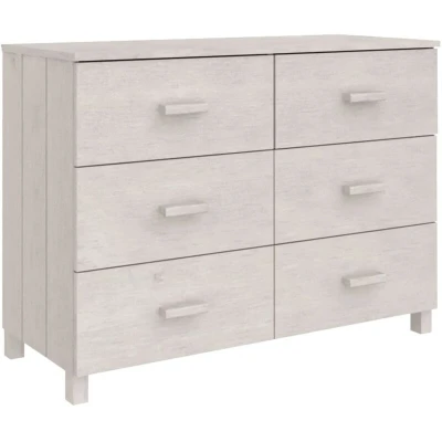 Image of vidaXL Solid Pinewood and MDF HAMAR Sideboard Practical White 4 Drawer Cabinet for Living Room Bedroom