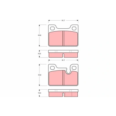 Image of 1121879, 1150525, 1152252, 1159252, 1159253 Brake pad set TRW GDB247 prepared for wear indicator BMW: 3 Saloon