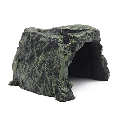 Image of Reptile Hideout Cave Tortoise Rock Aquarium Decoration Terrarium Stone Hideaway Natural Habitat Ornament for Gecko Spiders Frogs Lizards Fish Amphibian