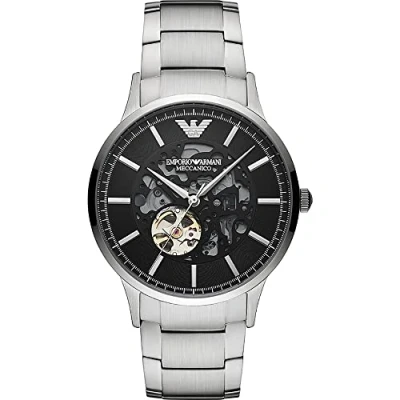 Image of Emporio Armani Watch for Men, Automatic Movement, 43 mm Silver Stainless Steel Case with a Strap, AR60055