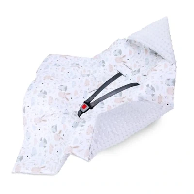 Image of baby cot Rail Protectors 90 x cm Crib Cover Guard for Bed footmuff blanket car year round Owl Light Gray