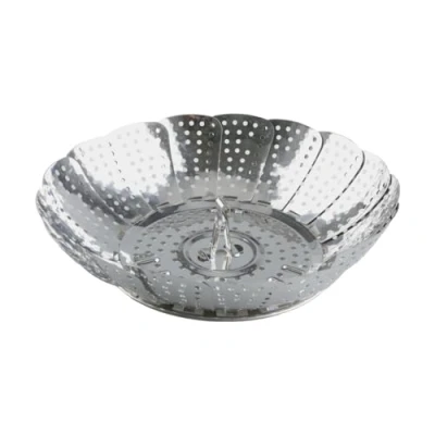 Image of GroveEss Stainless Steel Steamer Basket,Adjustable Collapsible Vegetable Basket,Multi Function Folding Cooker Accessories for Most Pots