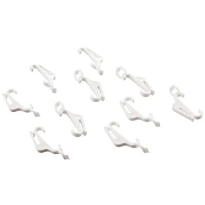 Image of Merriway BH03642 (10 Pcs) Curtain Track Rail Glider Hook To Fit Swish Fast White Pack of 10 Pieces