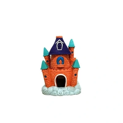 Image of CLASSIC Cartoon Castle Aquarium Ornament 110 x 92 148 mm Hand Painted Non Toxic Resin Decoration for Freshwater Tanks
