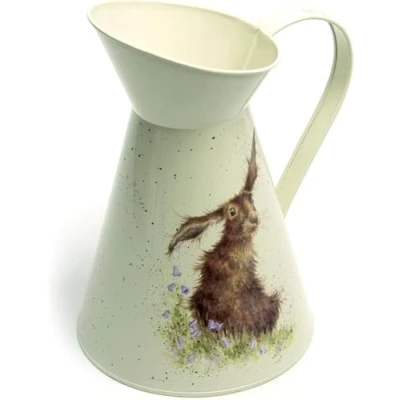 Image of Wrendale Designs by Hannah Dale Harebells Hare Flower Jug 170mm 250mm