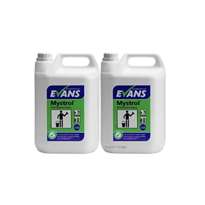 Image of 2 x Evans Mystrol Tough Concentrated Heavy Duty High Performing Perfumed All Purpose Cleaner 5Ltr Containers