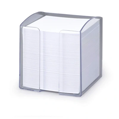 Image of Durable Trend Note Box with 800 White Paper Notes Transparent