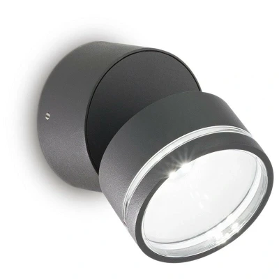 Image of Omega Round Single Spotlight Anthracite IP54 3000K