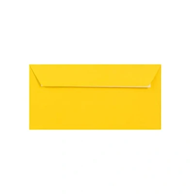 Image of DL Coloured Envelopes for Greeting Cards Wedding Invitations &amp; Crafts (110x220mm) Pack of 50 (Yellow Peel Seal)