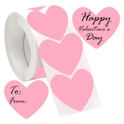 Image of Heart Shaped Color Coding Direct Thermal Labels 2 Inch Address Shipping Printer Stickers Sticker Personalized for Gift,Barcodes,Home Business 500Pcs