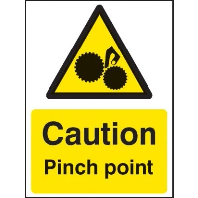 Image of Warning Signs Caution pinch point Self Adhesive Vinyl