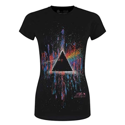 Image of Pink Floyd Women&#039;s Dark Side of The Moon Splatter Black T Shirt