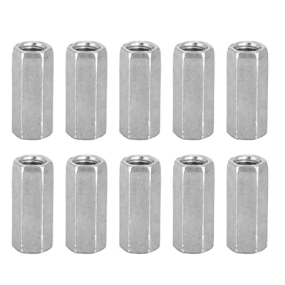 Image of 10pcs M8 Long Rod Nut Hex Carbon Steel Screw Nuts Standoff Hexagonal Sleeve Threaded Fasteners(M8*30)
