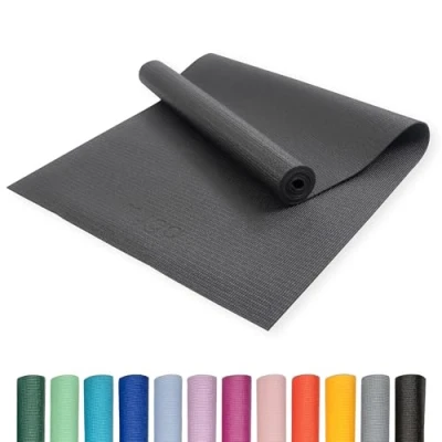 Image of Myga Yoga Mat Non Slip Exercise for Yoga, Pilates, Meditation &amp; Fitness Lightweight Travel Multipurpose Men Women Home Gym Studio Black