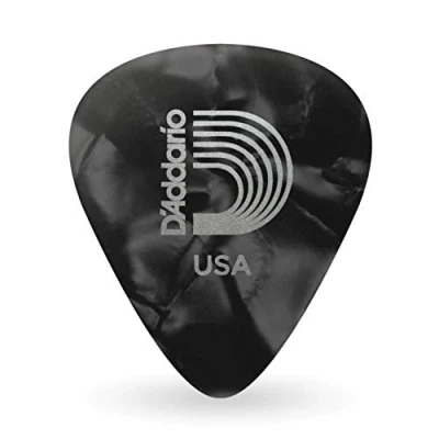 Image of D&#039;Addario Planet Waves Classic Celluloid Black Pearl Picks Extra Heavy Gauge Pack of 25