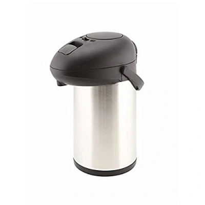 Image of Genware NEV V7351 Unbreakable Vacuum Pump Pot, Stainless Steel, 3.5 L