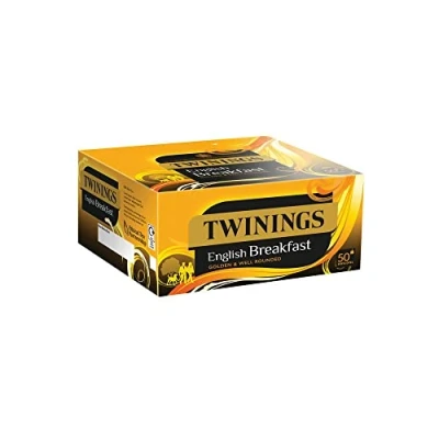 Image of Twinings English Breakfast Tea Enveloped Bags, 6 Boxes of 50 Individually Wrapped Bags
