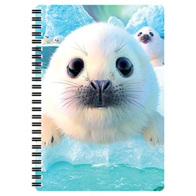 Image of 3D LiveLife A5 Notebook Seal Pups from Deluxebase. 80 Page Lenticular Notebook. Superb School or Office Stationery with Artwork Licensed Renowned Artist David Penfound