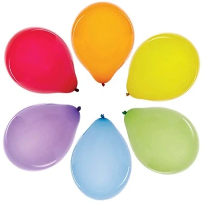 Image of Baker Ross FC999 Colourful Party Balloons Pack of 30, Kids Decorations, for Birthday Parties, Rainbow
