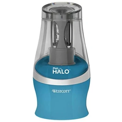Image of Westcott iPoint Halo Battery Operated Pencil Sharpener turquoise