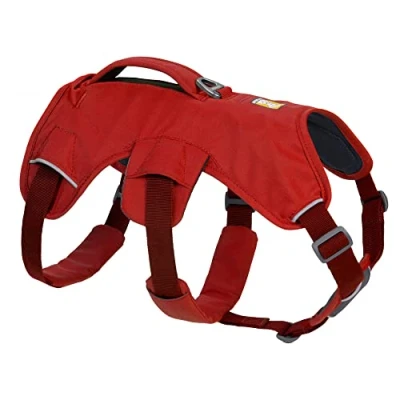 Image of Web Master Dog Harness With Handle Red Sumac