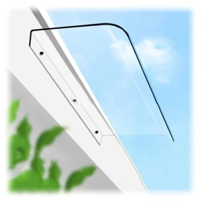 Image of Outdoor Awning Canopy, Window Door Sun Shelter Overhead Modern Polycarbonate Cover Front Rain UV Snow Protection Sheet ﻿(50x100cm)