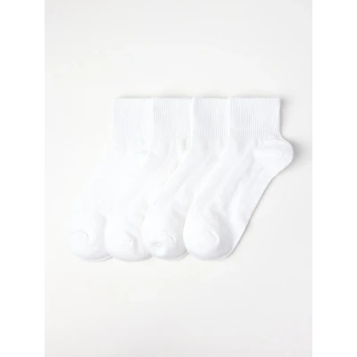 Image of Lindex Basic Ankle 4 PACK Socks, Women&#039;s, Size: 6 7, White