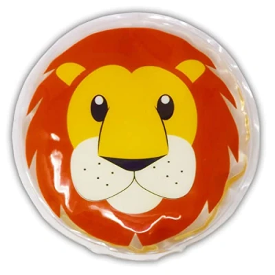 Image of Cold Compress for Kids, Reusable Kids Ice Pack Fever &amp; Pain Relief Instant First Aid Soother Bumps, Bruises, Injury, Boo boos Hot or Cool Gel Pads Your Toddler, Infant, Baby (Lion)