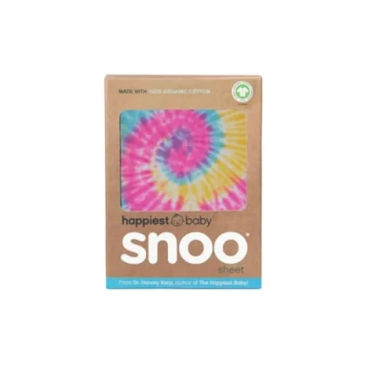 Image of Happiest Baby SNOO Cot Fitted Sheet 100% Organic Cotton Nursery Bedding Fits Sleeper Crib Mattress (Tie Dye Rainbow)