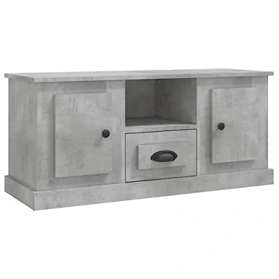 Image of vidaXL Modern TV Cabinet with Storage Space, Stand in Concrete Grey, Quality Engineered Wood Construction, Living Room and Bedroom Furniture