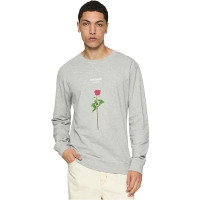 Image of Mister Tee LOST Youth ROSE Crewneck Sweatshirt, Men&#039;s, Size: Large, Grey