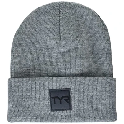 Image of TYR Unisex Cuffed Knit Beanie Hat, Light Grey, One Size