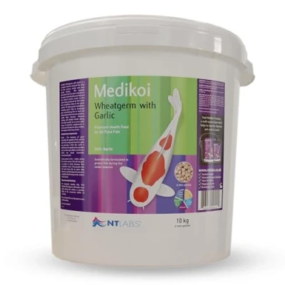Image of NT Labs Medikoi Wheatgerm With Garlic, Complete Feed For All Pond Fish, Ideal Late Autumn, Winter &amp; Early Spring Feeding, Maintains Immune System, Koi Fish Food (5kg)