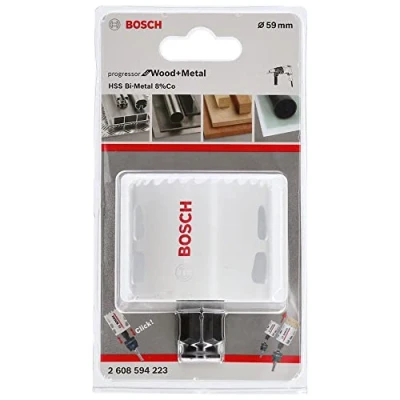 Image of BOSCH Bi Metal Hole Saw (for Wood and Metals, 8% Cobalt Alloy, Progressive Tooth Design, Ø 59 mm, Accessory Drills)