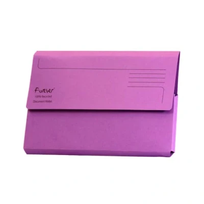 Image of Exacompta Forever Document Wallets Perfect for Storing Documents Recycled 290 gsm Board 34.5 x 24.5 cm in Size A4/Foolscap Purple Pack of 25.
