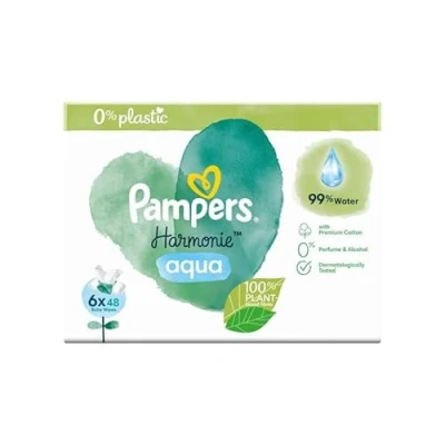 Image of Pampers Harmonie Aqua Baby Wipes, 288 Old Version