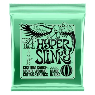 Image of Ernie Ball Hyper Slinky Nickel Wound Electric Guitar Strings 8 42 Gauge