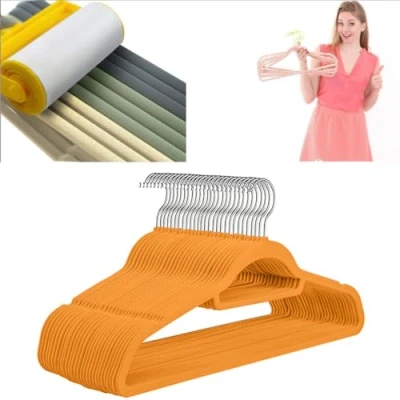 Image of DODOBD Velvet Hangers,Velvet Coat Hangers,Non Slip Hangers for Clothes,Clothes Velvet,Coat Space Saving,Felt Clothes,Coat