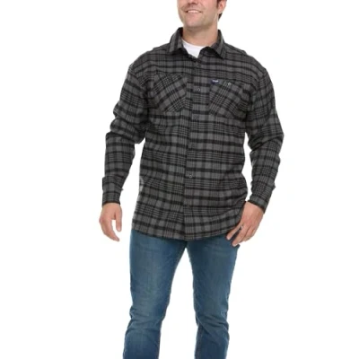 Image of Wrangler Big and Tall Flannel Shirt for Men Mens Button Down Plaid Shirt, Charcoal/Black, 2X