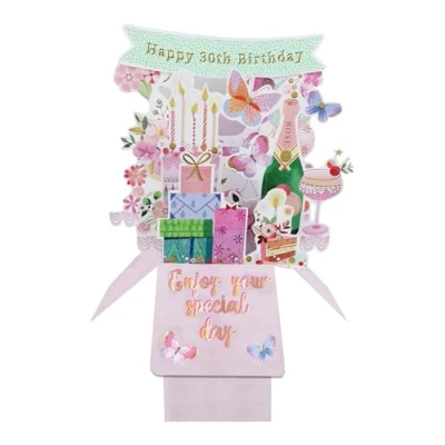 Image of Clever Cube 30th Birthday for Her Party Time! Pop Up Greeting Card CU006.A