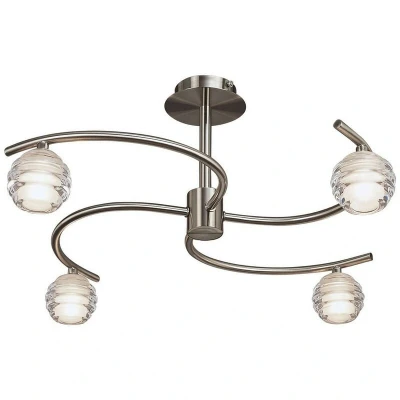 Image of Sphere Semi Flush 4 Light G9, Satin Nickel