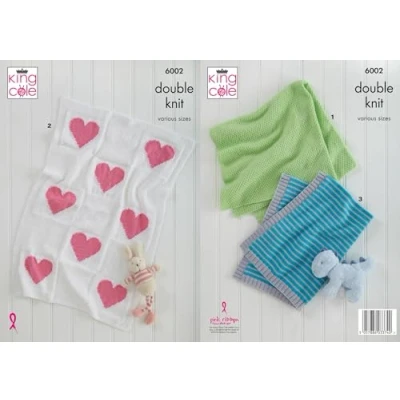 Image of King Cole Double Knit Pattern for Baby Blankets (6002)
