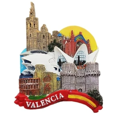Image of Valencia Spain 3D Fridge Magnet Travel Souvenir Gift Collection,Home &amp; Kitchen Decoration Magnetic Sticker Refrigerator