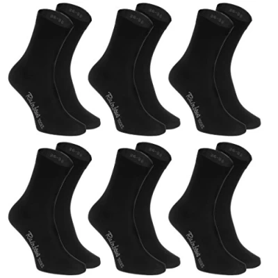 Image of Rainbow Socks Women Men Colourful Cotton Casual 6 Pairs black Size 4