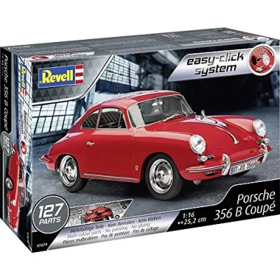 Image of Revell Easy Click 07679 Porsche 356 B Coupé 1:16 Scale Unbuilt/Pre coloured/Click Together (Non Glue) Plastic Model Kit